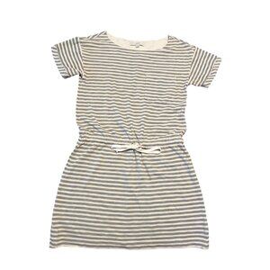 LOFT Womens Striped Casual Romper Dress With Drawstring Waist‎ & Pocket S